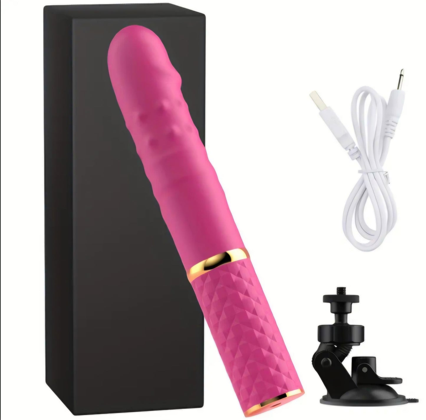 Premium 2-in-1 Automatic Thrusting Vibrator & Hands-Free Sex Machine | 10 Intense Modes, Suction Cup Base & USB Rechargeable
