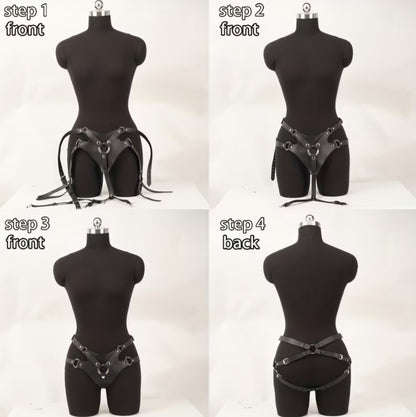 Adjustable PU Leather Strapon Harness Belt – Sexy Rave Festival & Lingerie Body Harness for Women