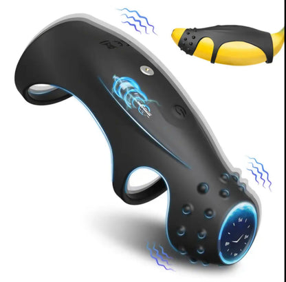 Three Ring Rechargeable Penis Cock Ring (Opp Bag)