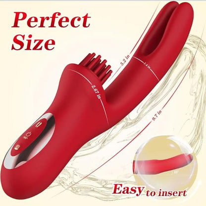 Rabbit Vibrators for Women, 3 in 1 G Spot Vibrator & Clitoral Stimulator with 6 Come Hither Motions, 7 Tickling Modes & 10 Vibration Modes, Finger Vibrator Adult Sex Toys for Female Pleasure