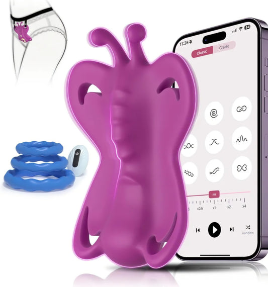 Couples Sex Toys Wearable Vibrator - 9 Modes Vibrating Panties with Separate Male Cock Ring, Clitoral Stimulator Adult Toys for Women, App Connection Women Sex Toys, Silicone BDSM Female Sex Toy