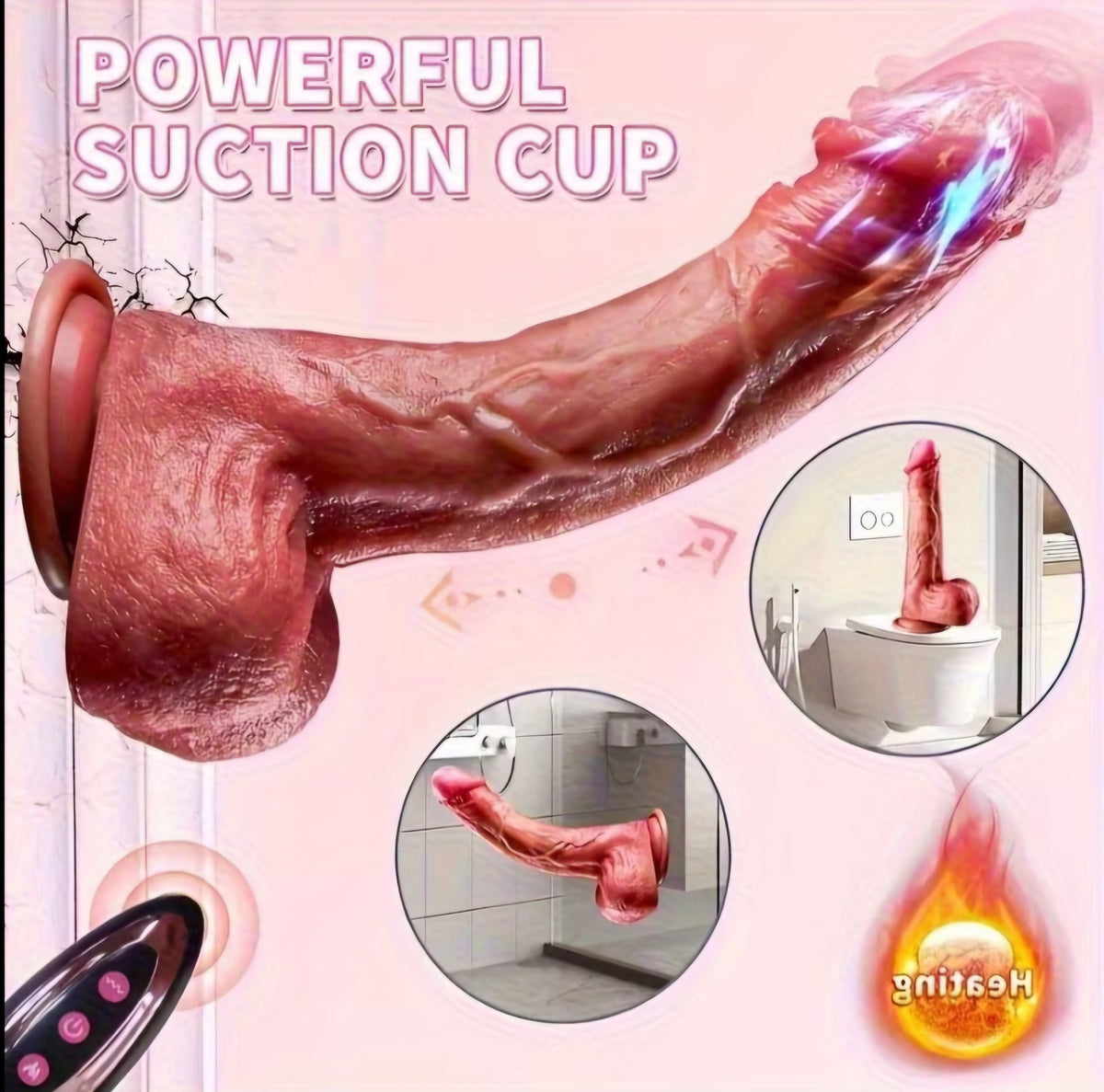 Ultra-Realistic 9.1" Dual-Motion Dildo: 9 Vibration & 7 Thrusting Modes with Suction Base