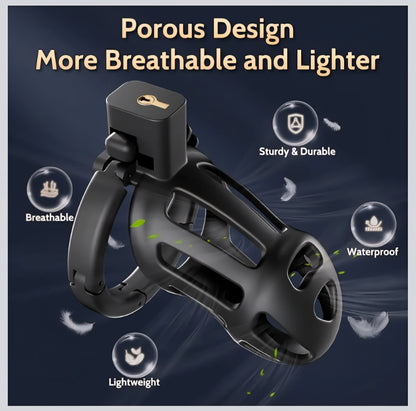 Male Chastity Cage Sex Toys – Lightweight Chastity Device with 8-Size Adjustable Cock Ring &Soft Urethral Catheter, Cock Cage Bondage Gear for Penis Exercise Control, Adult Toys for Men Beginners