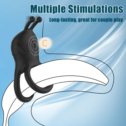 Remote Controlled USB Rechargeable Vibrating Cock Ring for Couples
