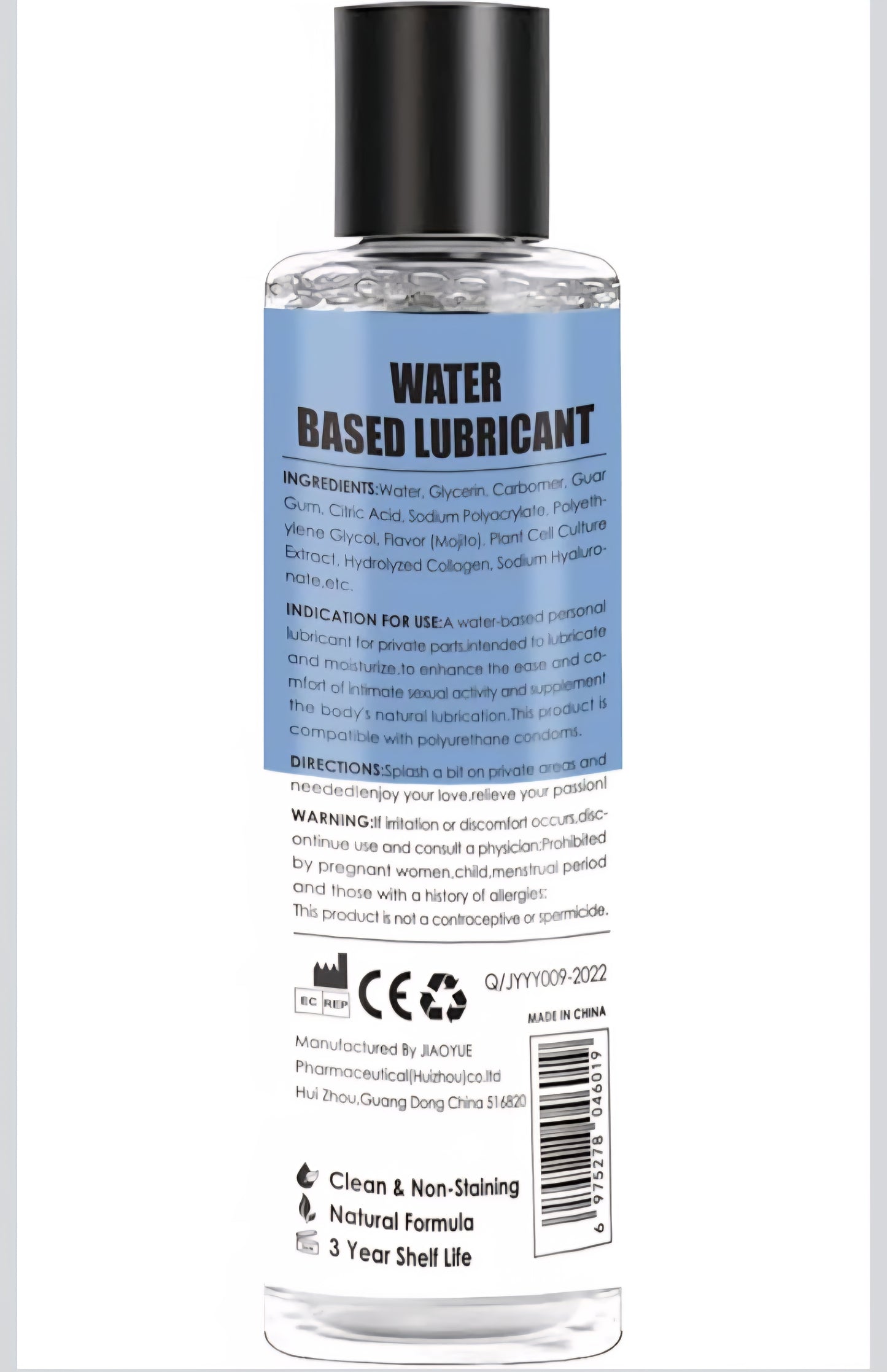 Water-Based Mojito Flavored Lubricant Personal Lube for Men, Women, and Couples, Massage Gel PH Balanced Massage Oil with Non-Sticky Natural Travel Sized Lube - 6.8 Fl Oz