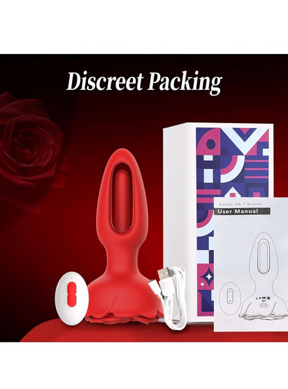 Rose Sex Toys Flapping Anal Vibrators Prostate Massager, Vibrating Anal Plug with 10 Flapping & Vibration Modes, Remote Control G-spot Anal Toys Butt Plug Adult Sex Toys for Women Men Couple