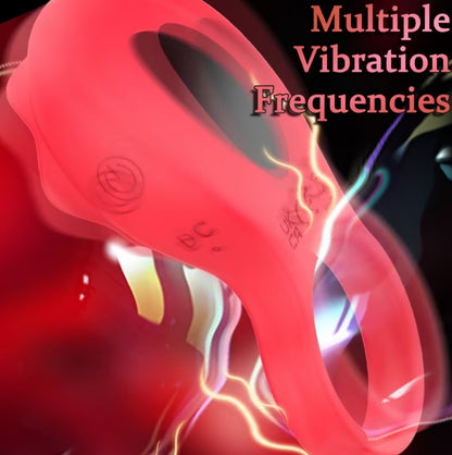 App-Controlled Rose Vibrating Ring – Dual Stimulation Cock Ring & Clitoral Stimulator for Couples