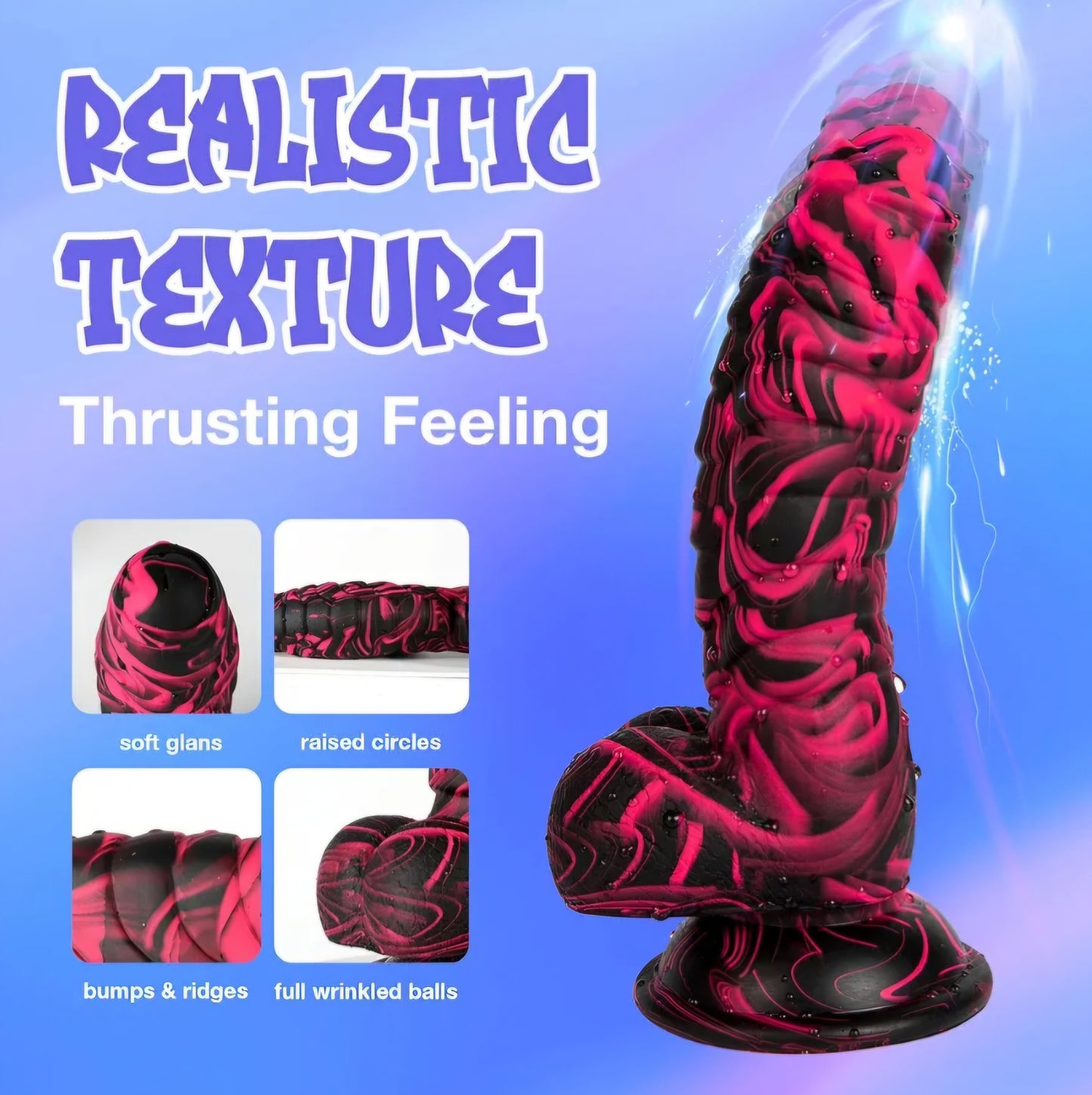 Sex Toys Realistic Dildo for Adults, 7.16 Inch Blowjob Silicone Thick Monster Dildos with Strong Suction Cup, G Spot Clitoral Vagina Anal Toy for Women Men Couples