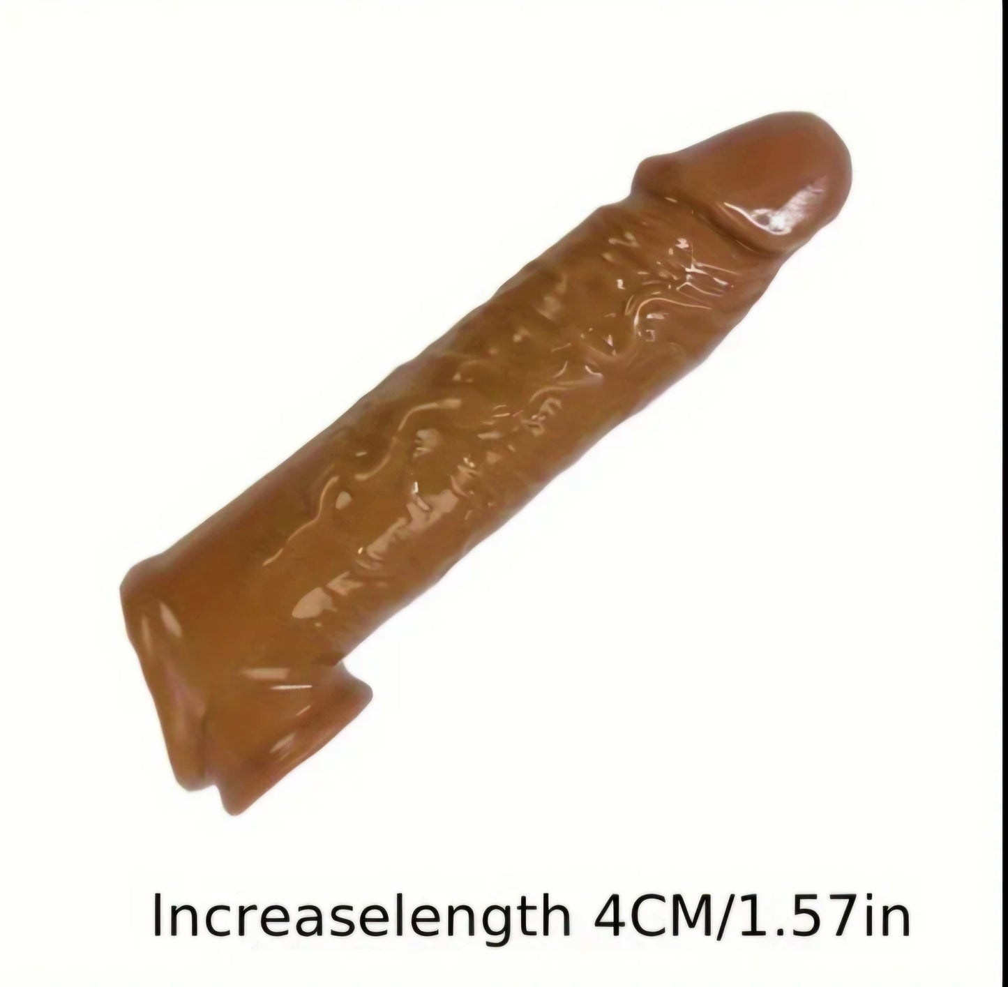 6.7" Reusable Silicone Penis Sleeve – 1.6" Length Extension & Textured Girth Enhancer