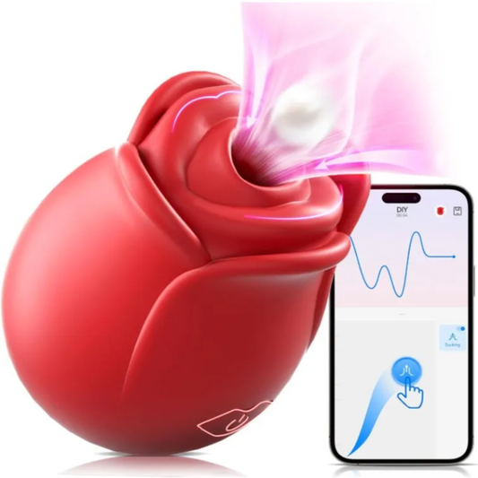 App-Controlled Rose Sucking Vibrator – Waterproof Magnetic Rechargeable Oral Stimulator with Custom DIY Rhythm Modes (Available June 13th)