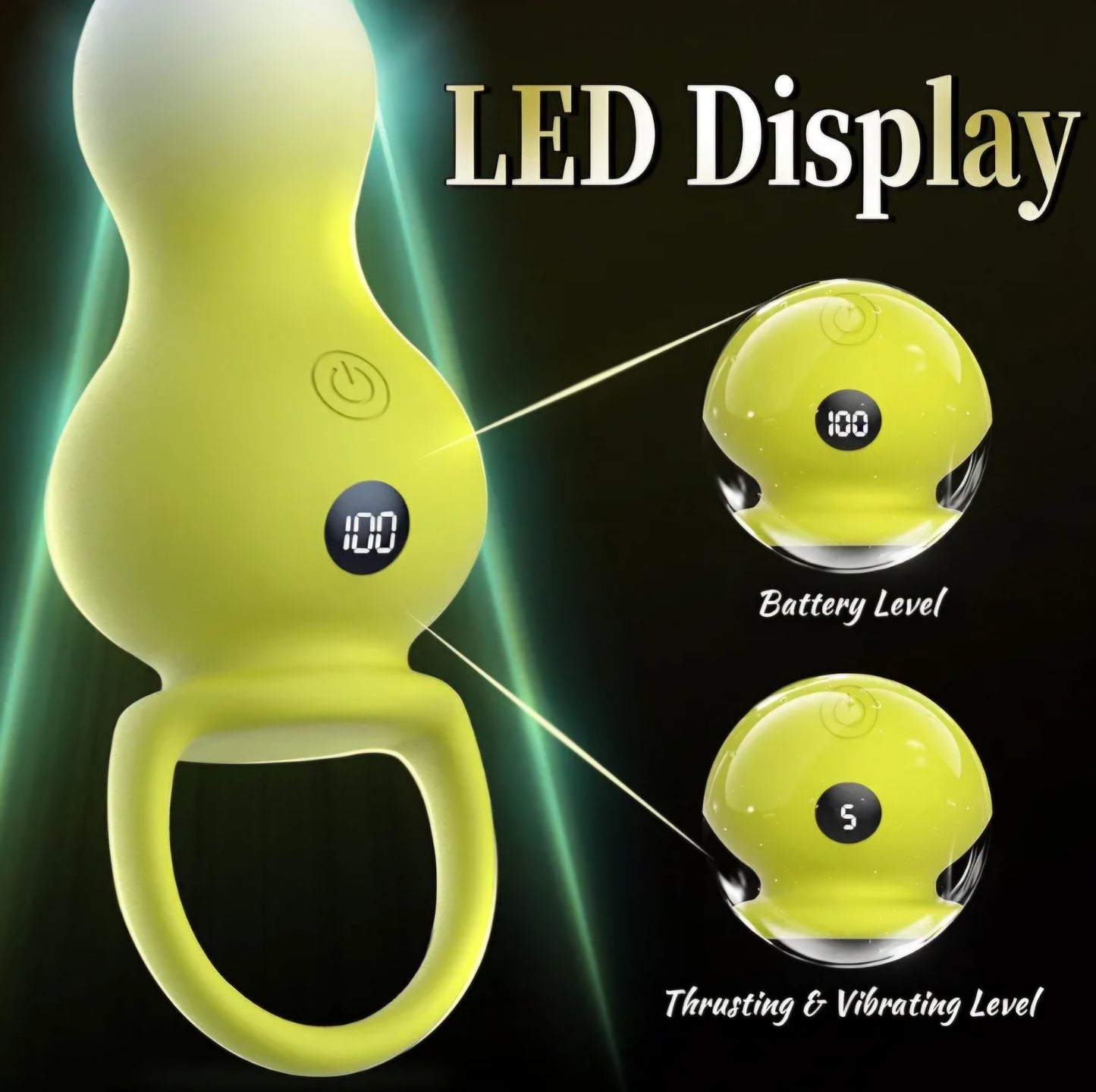Thrusting Anal Plug Sex Toy for Men, Anal Vibrator Prostate Massager with 10 Thrusting & Vibration Modes, Remote Control Anal Beads with Pull Ring, G-Spot Vibrators for Men Women Couples