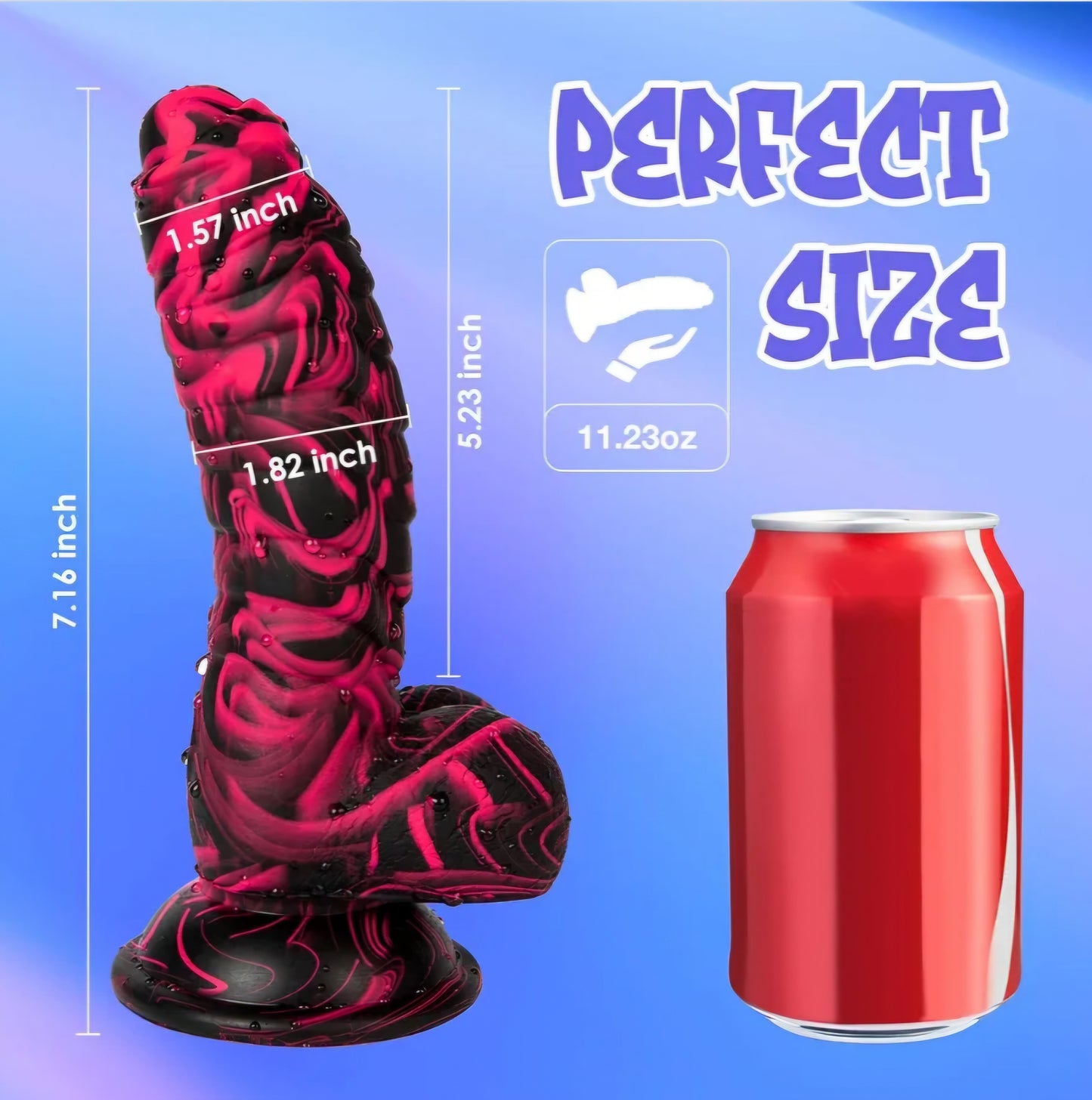 Sex Toys Realistic Dildo for Adults, 7.16 Inch Blowjob Silicone Thick Monster Dildos with Strong Suction Cup, G Spot Clitoral Vagina Anal Toy for Women Men Couples