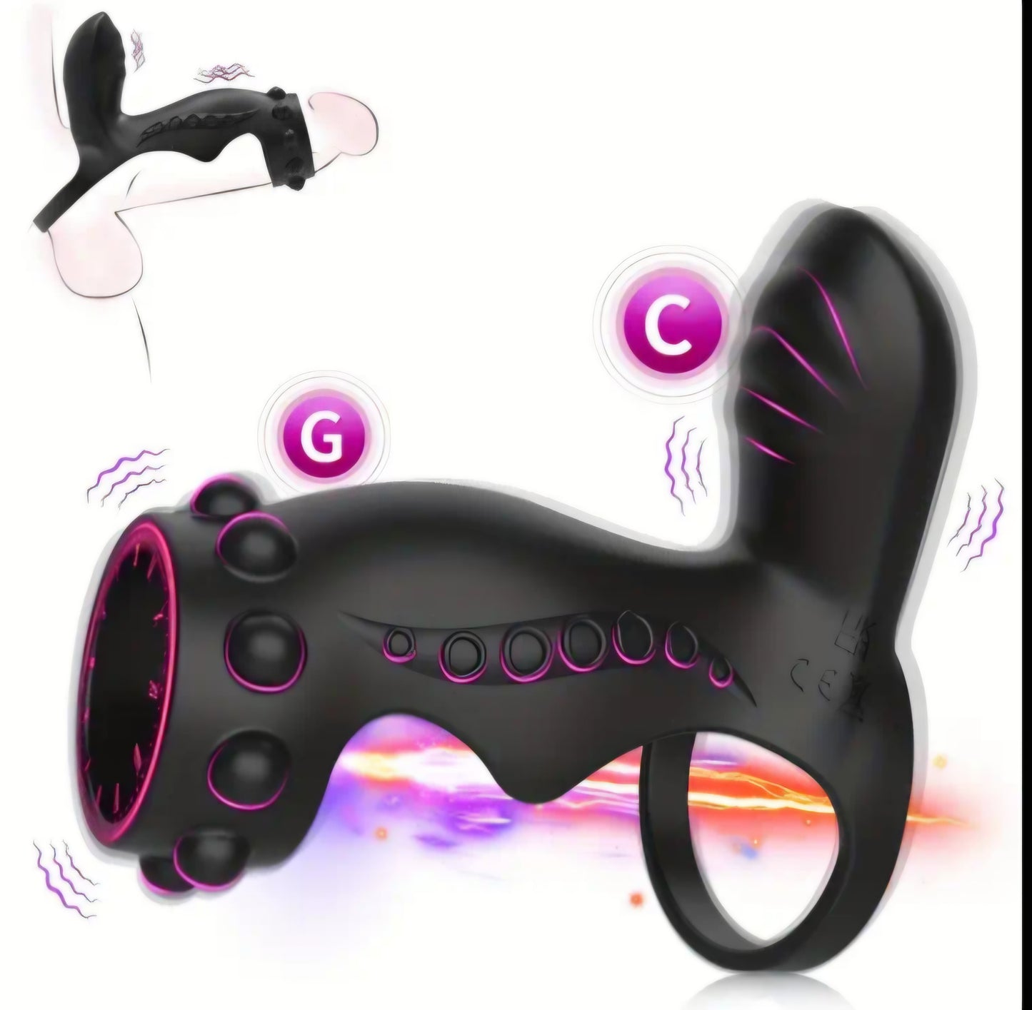 4-in-1 Vibration Rooster Ring Couple Toy Cock Ring, Penis Ring