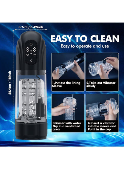 Automatic Sucking Masturbator Sex Toys - Upgraded Male Masturbators Cup with 10 Vibrating & Suction Modes, Hands Free Blowjob Adult Sex Toy Stroker Pocket Pussy with 3D Textured for Men Penis Pumps
