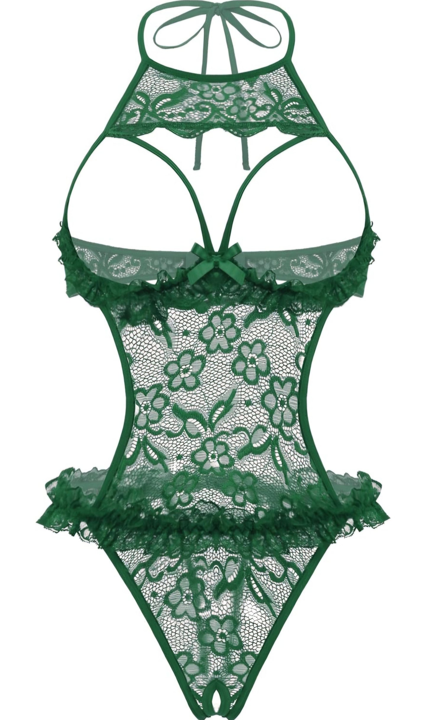 Avidlove Sexy Lingerie for Women Halter Neck One Piece Teddy Bodysuit Lace Mini Babydoll Sleepwear Size L AMA