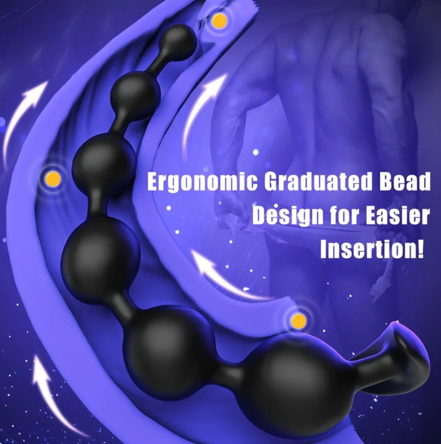 Large Anal Beads Anal Sex Toy - 6 Gradient Size for Depth Anal Training, 2" Max Diameter & 12.8" Long, Flexible Silicone Butt Plug & Prostate Massager Sex Toy for Men, Couples SF