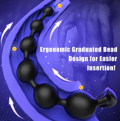 Large Anal Beads Anal Sex Toy - 6 Gradient Size for Depth Anal Training, 2" Max Diameter & 12.8" Long, Flexible Silicone Butt Plug & Prostate Massager Sex Toy for Men, Couples SF