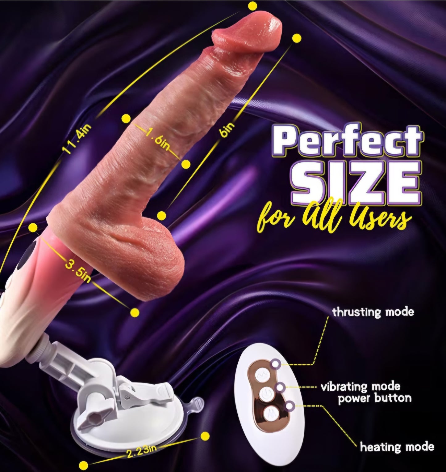 Thrusting Dildo Vibrator Sex Toys for Women, Sex Machine Dildos with 9 Thrusting & 9 Vibration & Heating Function for G Spot Clitoral Anal Stimulation, Remote Control Adult Toy for Female Men Couples