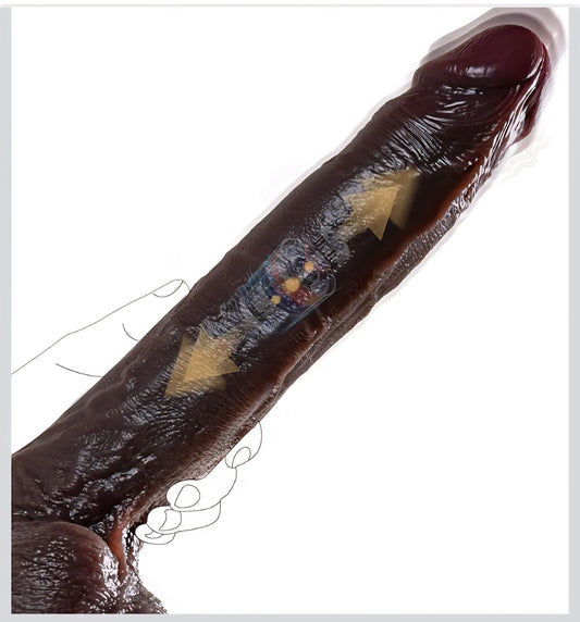 11 inch BBC Thrusting Dildo Sex Toys - Big Black Dildos with 7 Thrusting & 10 Vibrating & Heating Modes, Realistic Thick Silicone Dildo for Anal Clit G-Spot, Hands-Free Play Adult Toys for Women Men