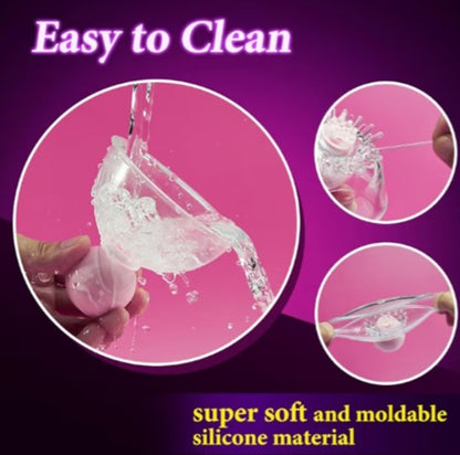 Sex Toys Nipple Vibrator for Women - 4 in 1 Nipple Stimulator with 10 Rotating Modes 2 Brushes Heads, Silicone Detachable Nipple Toys Pink Massager Clamps Adult Sex Toy juguetes sexuales