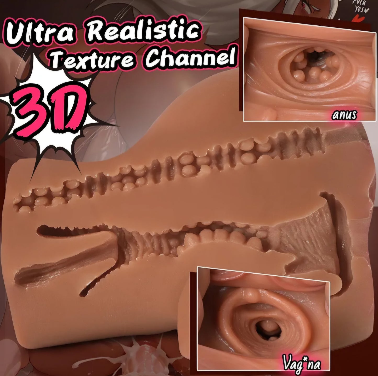 Sex Doll Male Masturbator Realistic Pocket Pussies for Men, Big Ass Male Love Doll Fake Pussy, Pussy Ass Blowjob Stroker with 2 Hole Deeper Vagina & Tight Anal, Fake Butt Sex Toy for Men Masturbation
