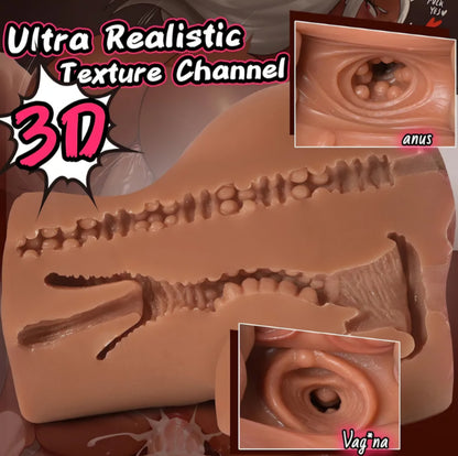 Sex Doll Male Masturbator Realistic Pocket Pussies for Men, Big Ass Male Love Doll Fake Pussy, Pussy Ass Blowjob Stroker with 2 Hole Deeper Vagina & Tight Anal, Fake Butt Sex Toy for Men Masturbation