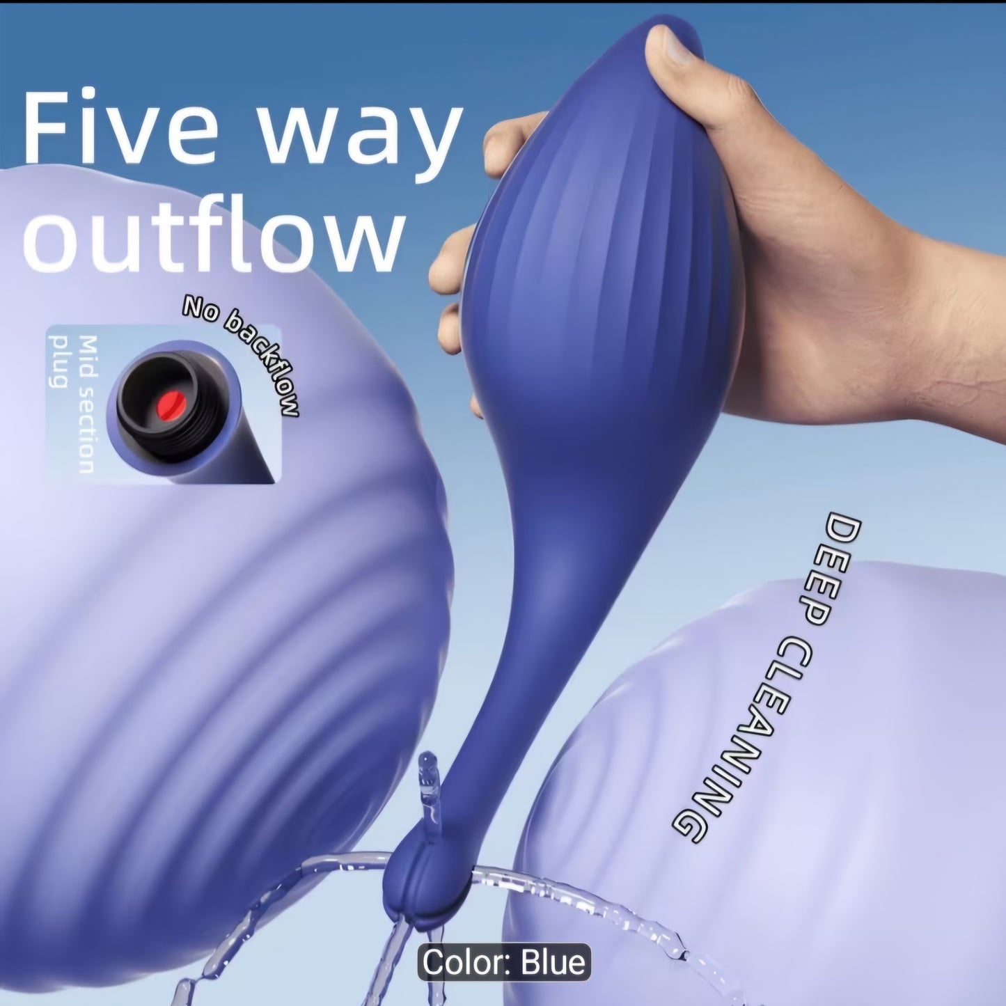 Premium Reusable Enema Douche Bulb Set – Anti-Backflow Valve with Shapeable Nozzle for Personal Cleansing & Hygiene AMA