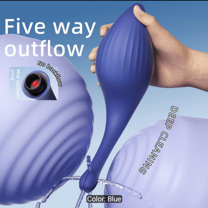 Premium Reusable Enema Douche Bulb Set – Anti-Backflow Valve with Shapeable Nozzle for Personal Cleansing & Hygiene AMA