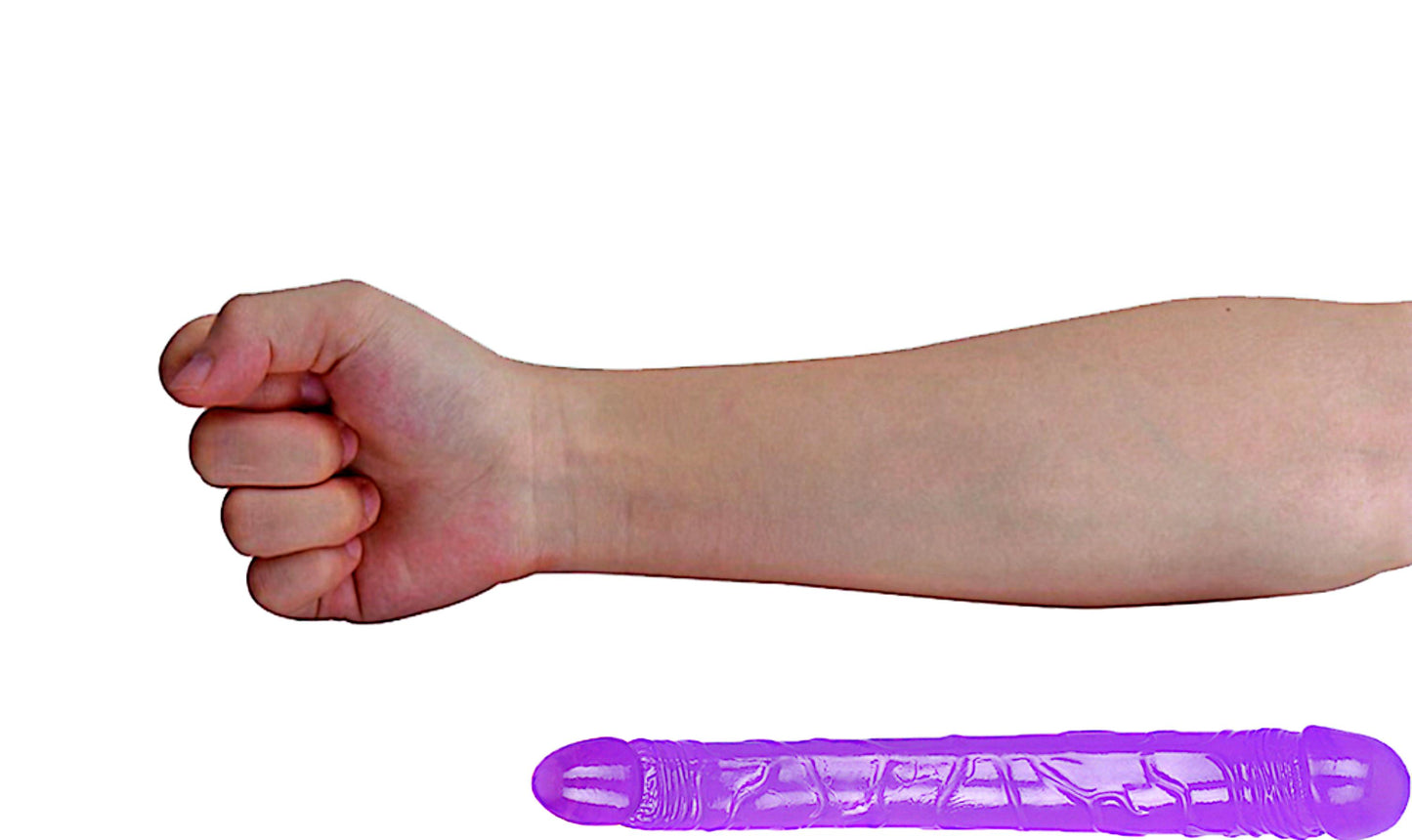 14.7-Inch Double-Ended Realistic Dildo - Extra Long Pink PVC Dong with Dual Glans and Veined Texture - 37.5cm