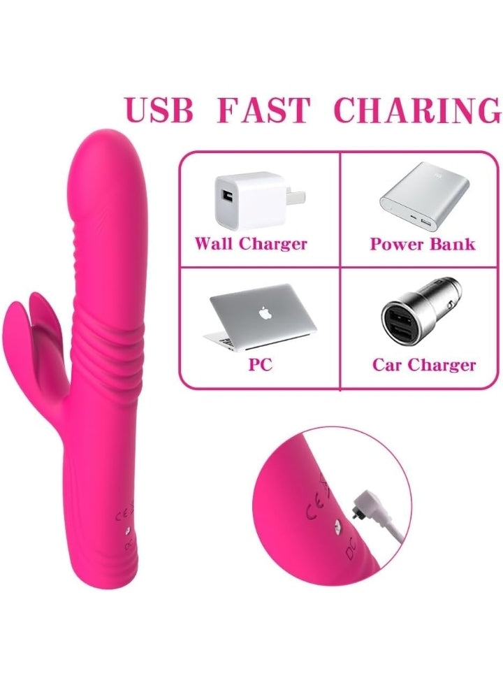 Dual Motor G-Spot & Clitoral Stimulator with 10x10 Powerful Vibrations, Waterproof, Medical-Grade Silicone, Magnetic USB Charging, Discreet Packaging, Best Adult Sex Toy for Women & Couples