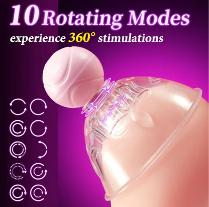 Sex Toys Nipple Vibrator for Women - 4 in 1 Nipple Stimulator with 10 Rotating Modes 2 Brushes Heads, Silicone Detachable Nipple Toys Pink Massager Clamps Adult Sex Toy juguetes sexuales