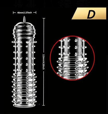 5-Pack Granular Spiral Reusable Condom Sleeve Set