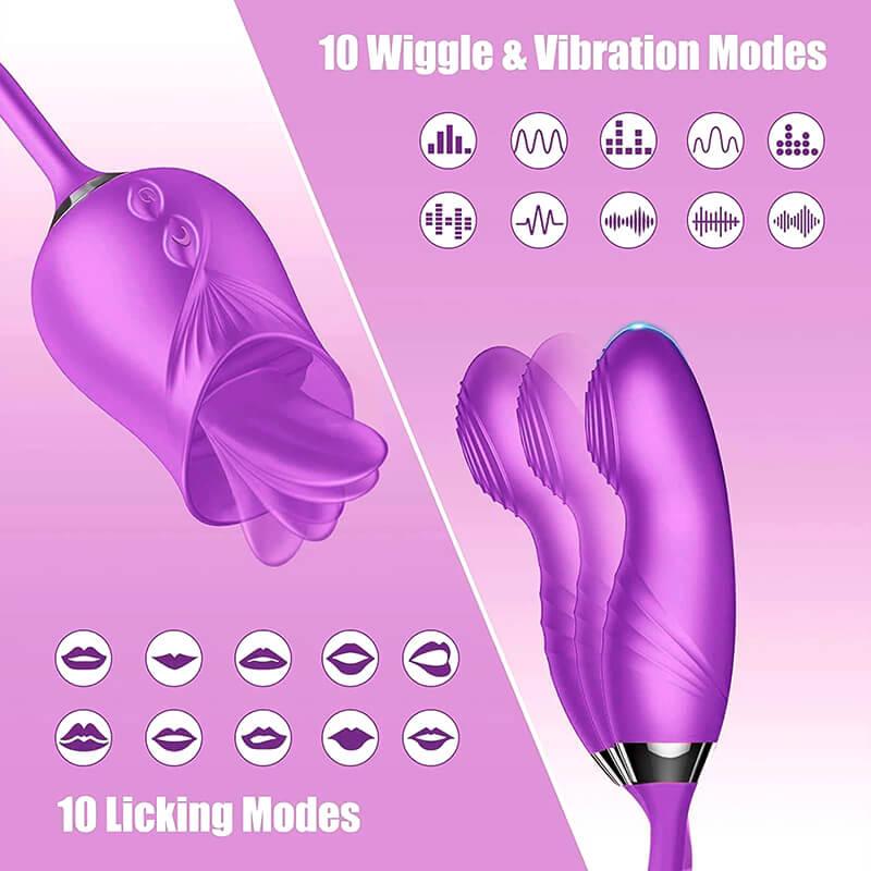 Licking Rose Finger design G-spot Vibrator