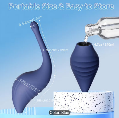 Premium Reusable Enema Douche Bulb Set – Anti-Backflow Valve with Shapeable Nozzle for Personal Cleansing & Hygiene AMA