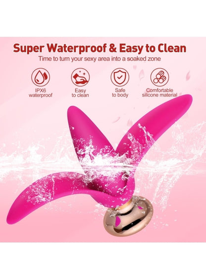 Vibrating Butt Plug Sex Toys- Unique Stamens Anal Plug with 9 Modes, Silicone Big Butt Plugs with Remote, Pink Adult Vibrator for Men Women Vibrting Prostate Massager