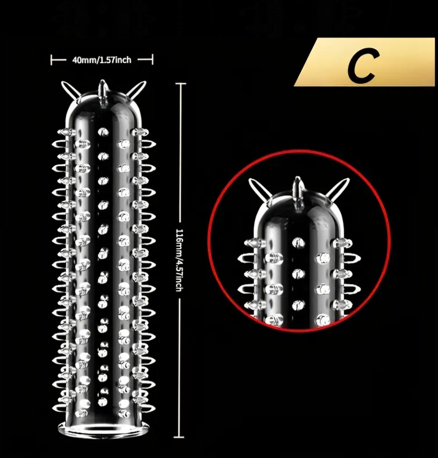 5-Pack Granular Spiral Reusable Condom Sleeve Set