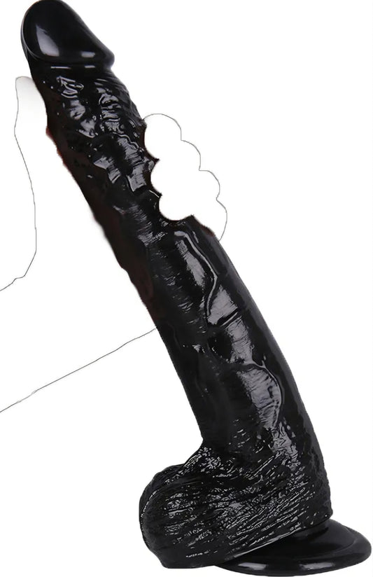 Realistic Dildo,12 inch Huge Dildo Sex Toy with Strong Suction Cup for G spot and Anal Play, Lifelike Ultra Big Black Anal Dildos with Small Glans Adult Sex Toy (Black) SF