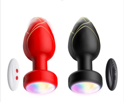 Premium Remote-Control Vibrating Plug with Colorful LED Light Base (Available June 13th)