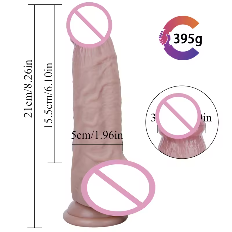 Ultra-Realistic Thick Boy Silicone Dildo with Strong Suction Cup Base – 8.26 x 1.96 Inches