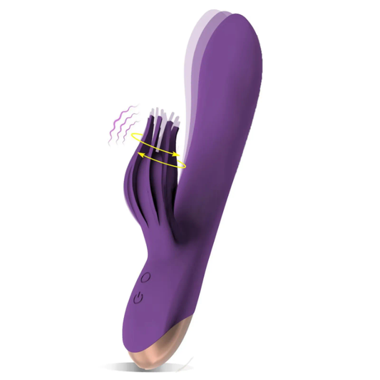 Clit Brush Rabbit Vibrator, Dildo, USB Rechargeable, Dual Motors