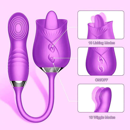 Licking Rose Finger design G-spot Vibrator