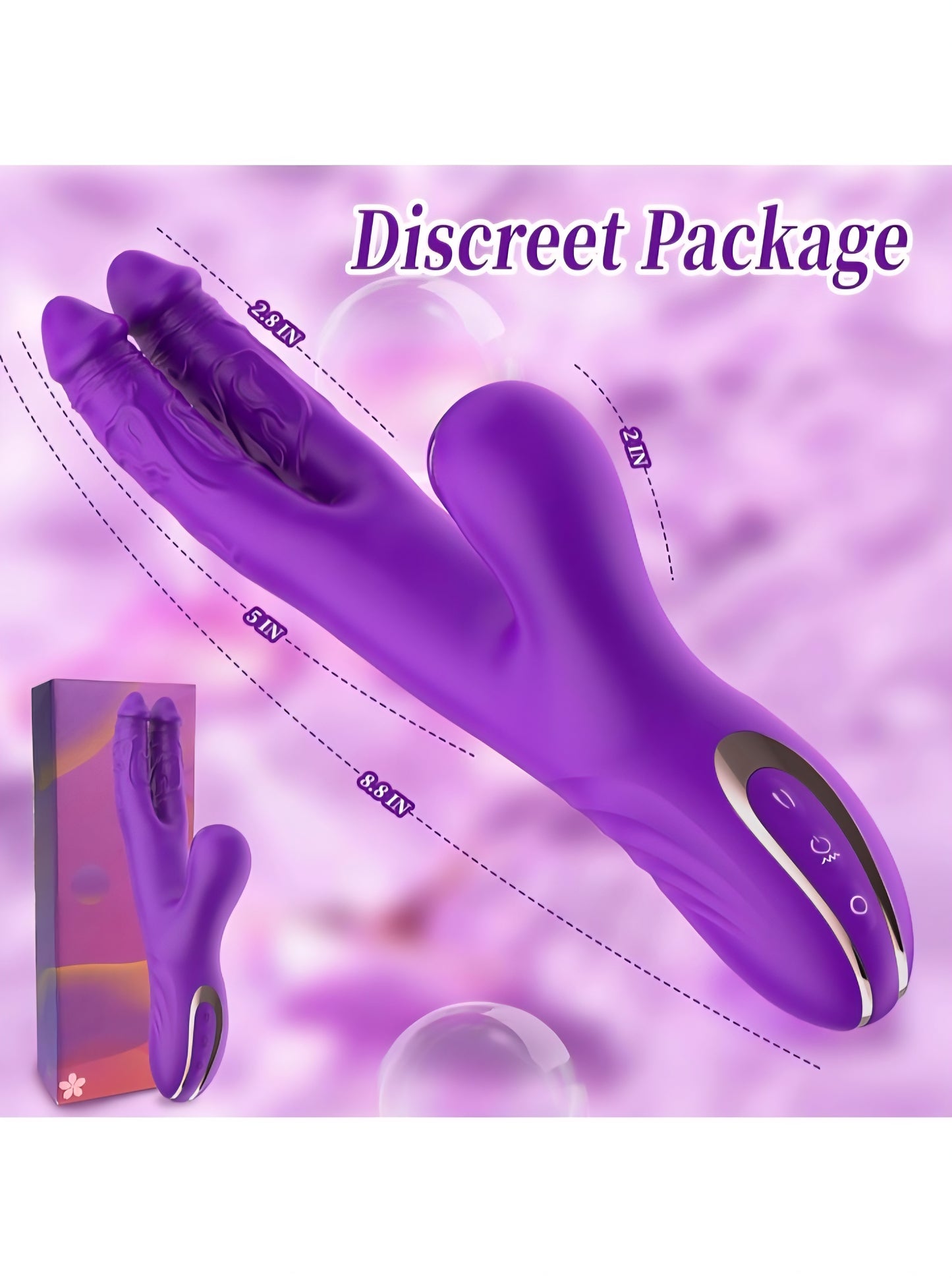 G Spot Vibrator Sex Toys for Women, 3 in 1 Dual Dildo Rabbit Vibrators with 6 Come-Hither Motion & 10 Vibrating & 7 Pulsing Modes, Finger Vibrator Female Adult Toy for G Spot Clit Nipple Stimulation