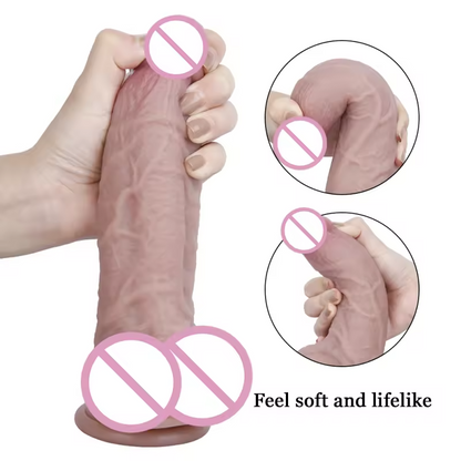 Ultra-Realistic Thick Boy Silicone Dildo with Strong Suction Cup Base – 8.26 x 1.96 Inches