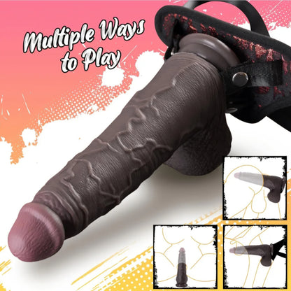 XXL Big Black Dildo with Moveable Foreskin, 7.4'' Girth BBC Huge Thick Dildo Sex Toy for Men Gay Women, Realistic Silicone Dildos with Powerful Suction Cup, Lifelike Uncut Dildos for Anal Vagina