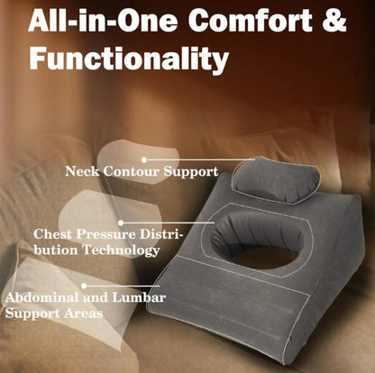 Inflatable Sex Pillow, Triangle Velvet Sex Wedge Cushion, Sex Toys for Adults, Fun Sex Bedroom Stuff for Couples with Eco-Friendly Inflation Bag, Fleshlight Pillow Sex Cushion for Men Women