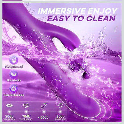 Vibrator Rabbit Vibrators, Sexual Stimulation Device for Women, Sex Toys with Expansion Function Wand and Finger Vibrator, Adult Toy for Couples Female Sex Toys and G Spot Vibrator