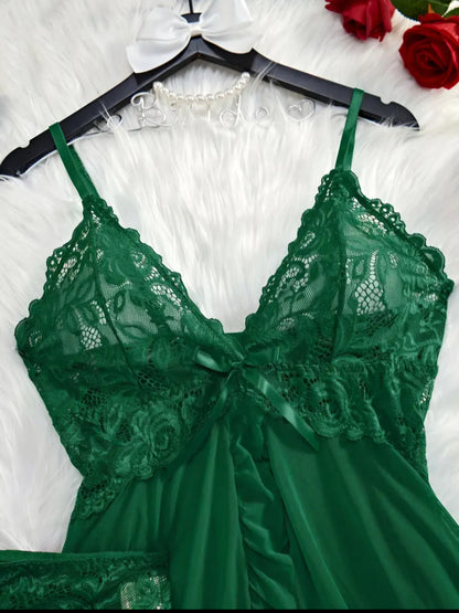 💚 Women's Lace Trim Nightgown Set 💚 Size M
