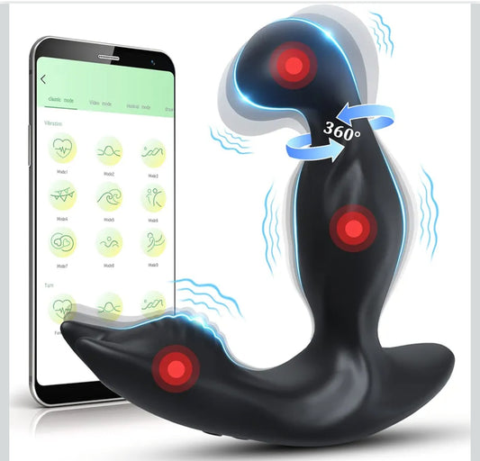 Rotating & Vibrating Anal Vibrator Prostate Massager Male Sex Toys, Adult Toys App Control Prostate Stimulator Toy with 3 Rotating & 9 Vibrating Modes Butt Plug Adult Anal Sex Toys for Men