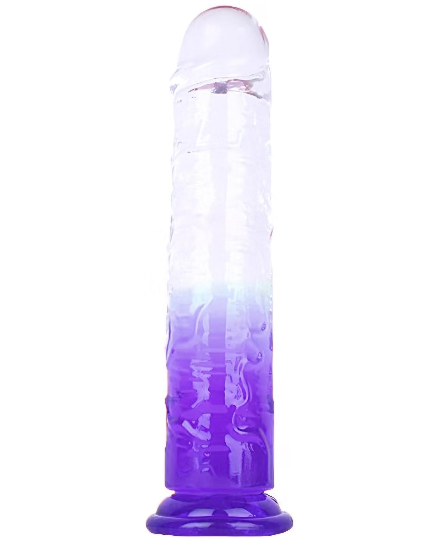 Realistic Clear Dildo No Balls, 9.6 inch Soft G Spot Dildo with Strong Suction Cup, Gradient Purple Lifelike Long Anal Dildo Penis Sex Toys for Beginner Women/Men/Gay AMA
