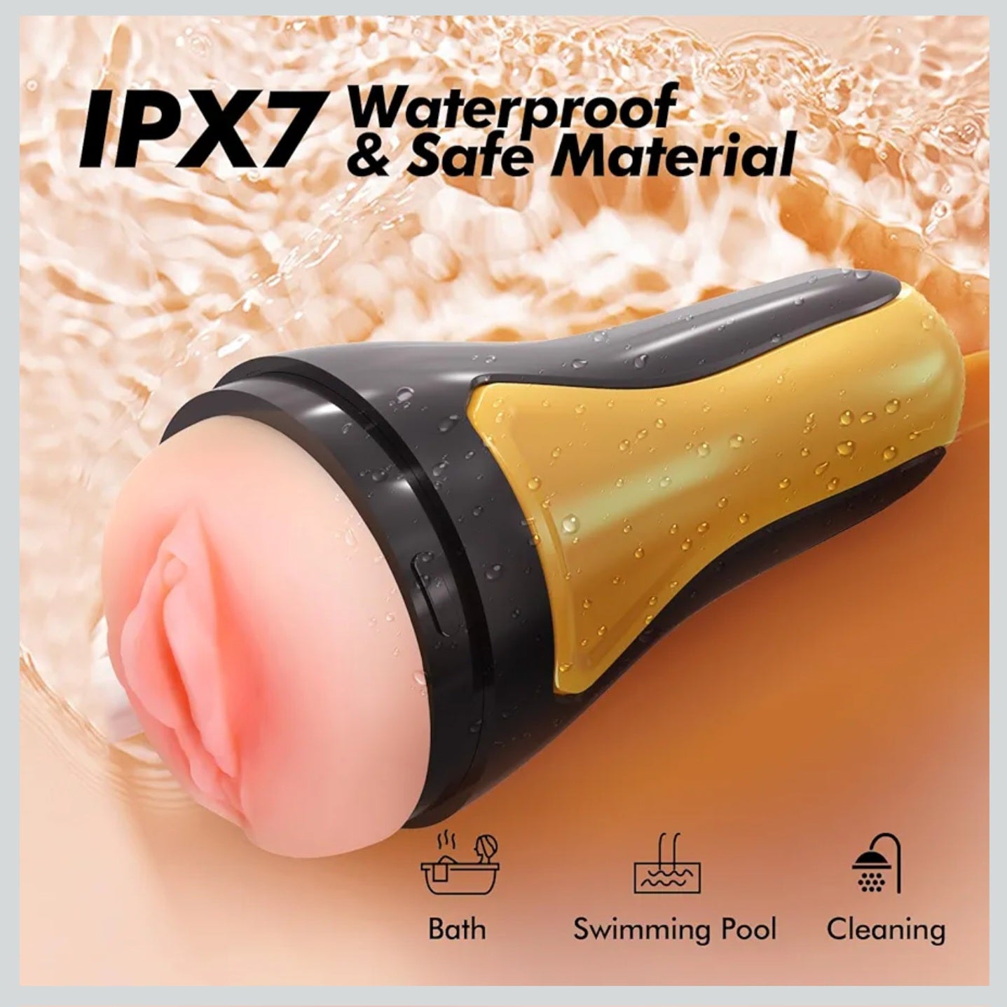 Male Masturbator Pocket Pussy Toys - Utimi Manual Sucking Extrusion Masturbation Cup with 7.5“ Depth Lifelike Textured Vagina Plump and Soft Fleshy Masturbating Stroker Adult Sex Toy for Men